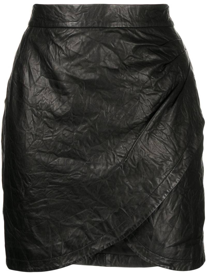 Zadig&Voltaire wrapped leather mini skirt - Black von Zadig&Voltaire