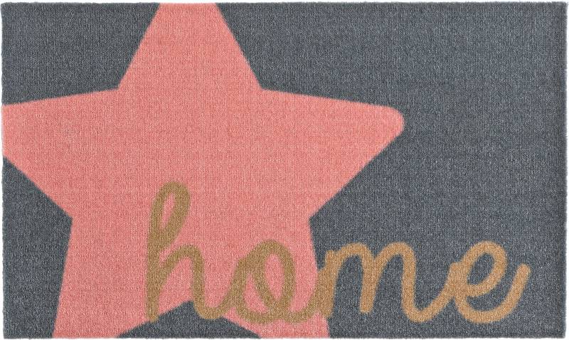 HANSE Home Fussmatte »Star Home, Türmatte«, rechteckig, 7 mm Höhe, Stern, mit Spruch, Schrift, Robust, Rutschhemend, Eingang, Waschbar von HANSE Home