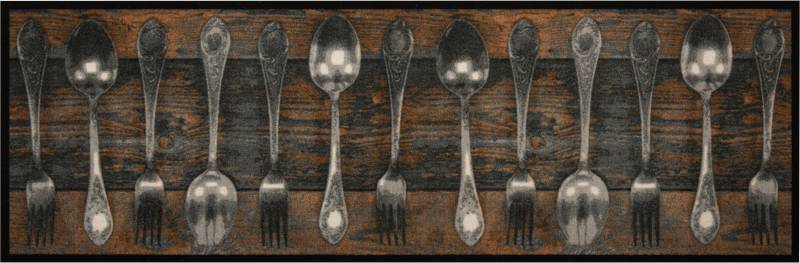 HANSE Home Küchenläufer »Fork & Spoon«, rechteckig, 5 mm Höhe, Kurzflor, Läufer, Waschbar, Rutschhemmend, Pflegeleicht von HANSE Home