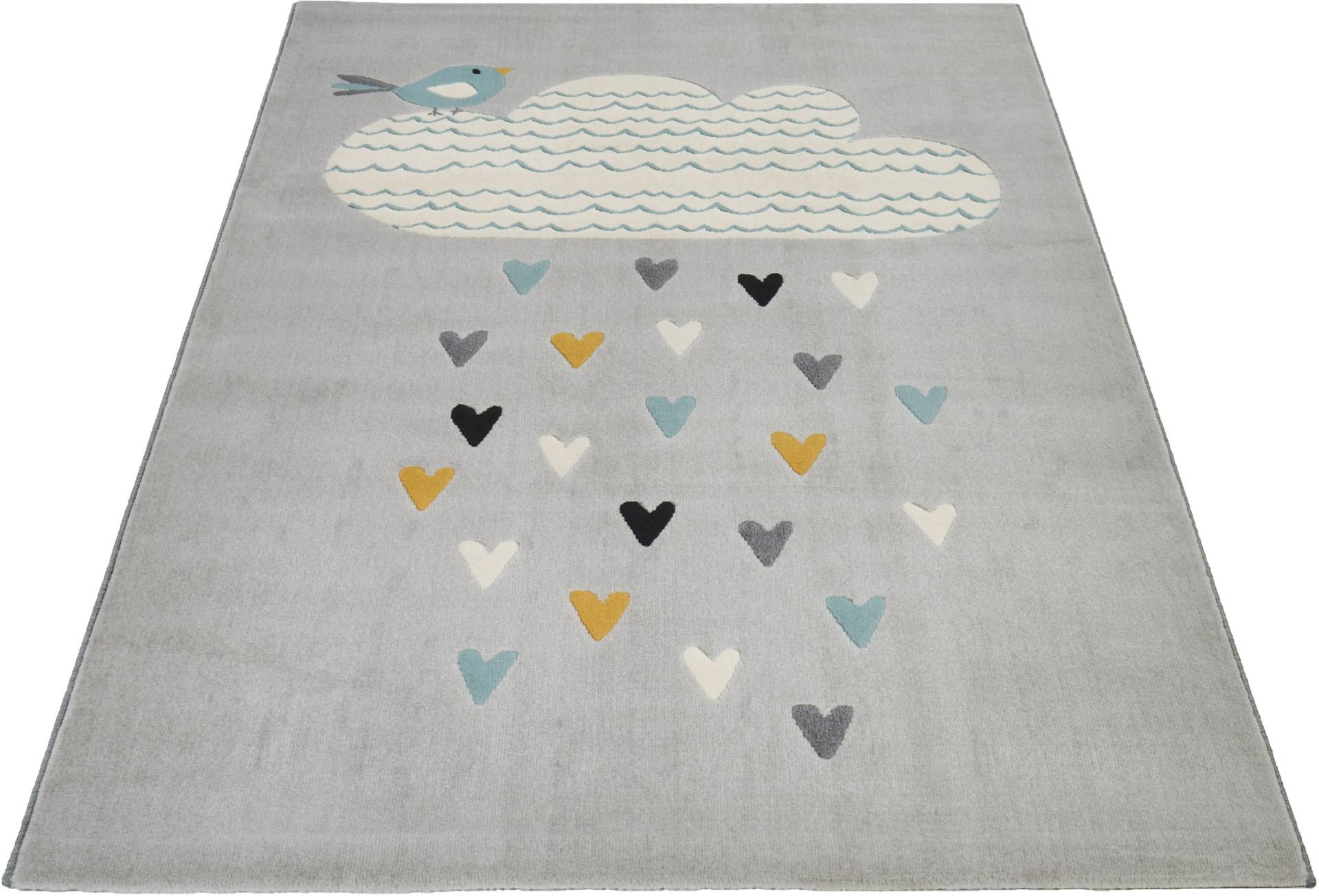 HANSE Home Kinderteppich »Lovely Rainfall«, rechteckig, Wolke, Himmel, Kurzflor, Strapazierfähig, Pflegeleicht, Herzen, Robust von HANSE Home