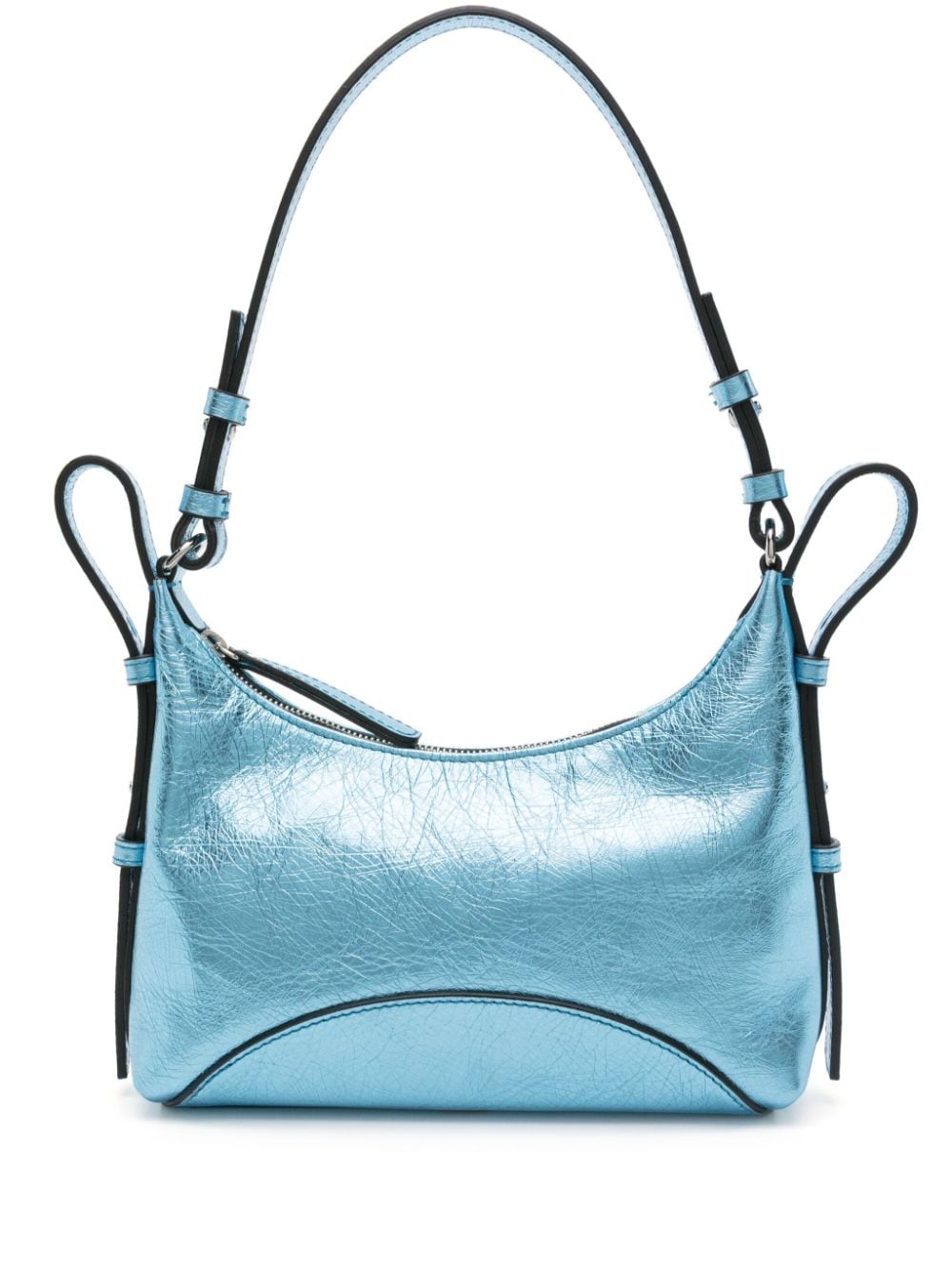 Zanellato metallic leather shoulder bag - Blue von Zanellato