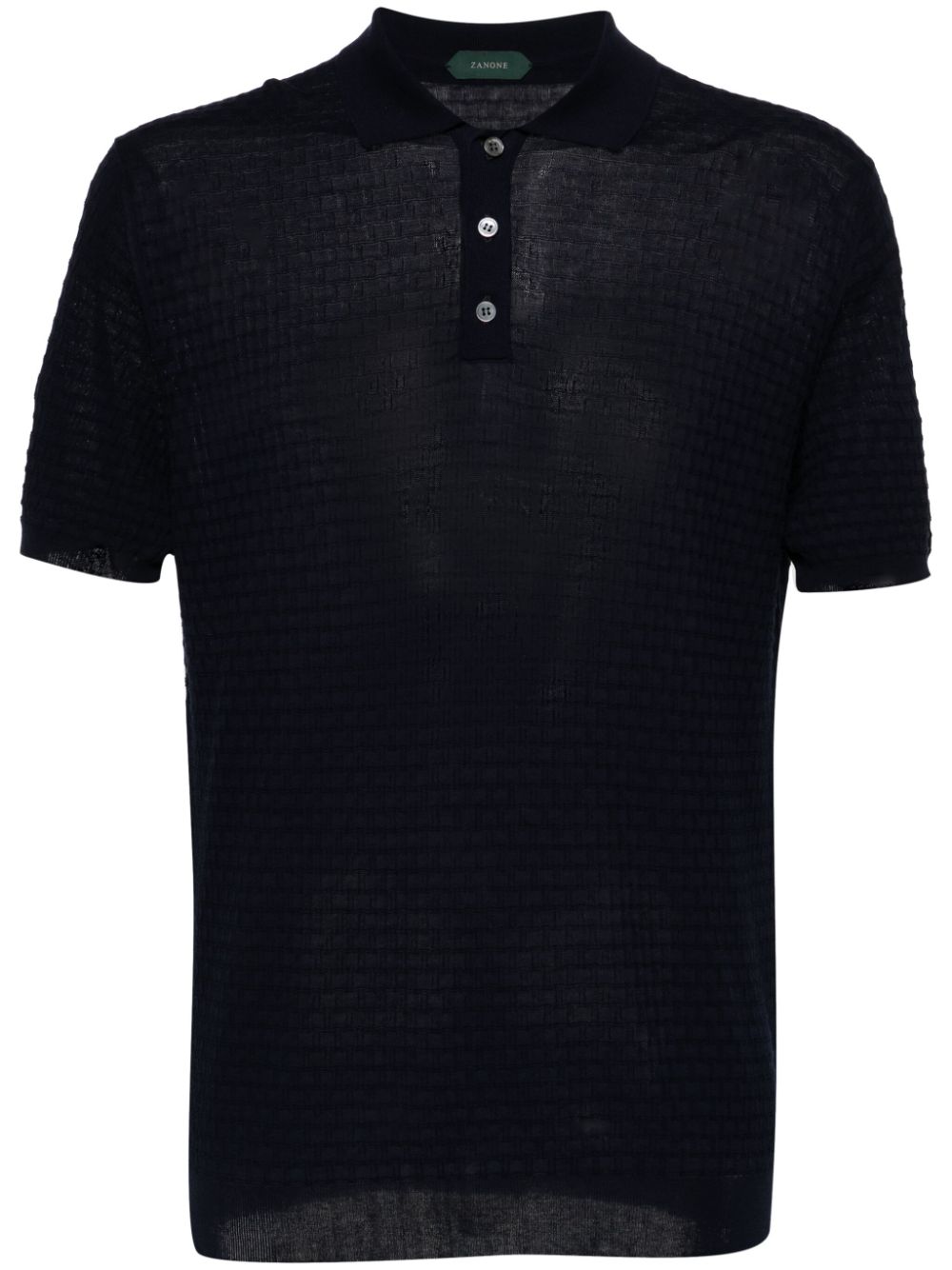 Zanone 3D-knit cotton polo shirt - Blue von Zanone