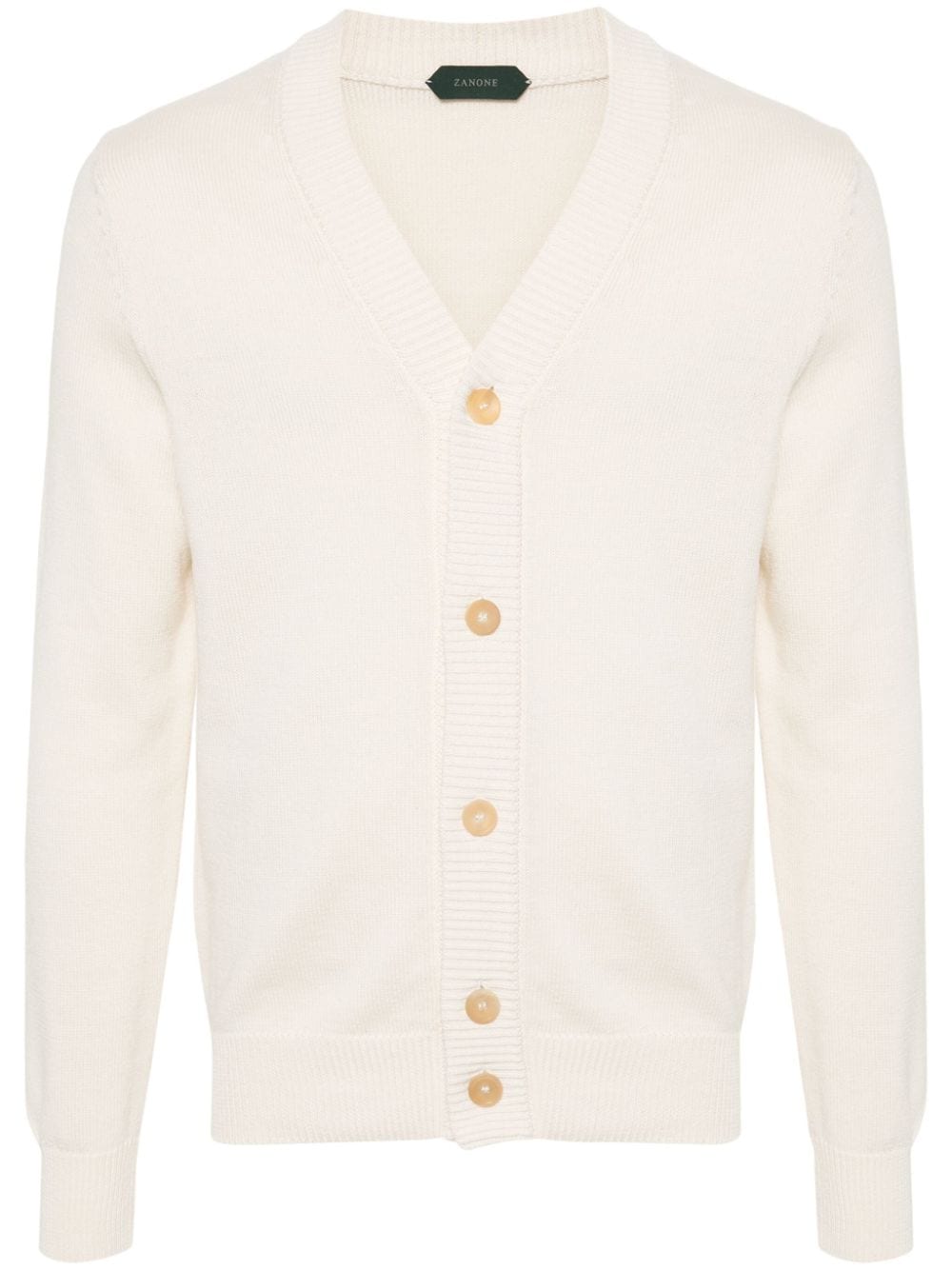 Zanone V-neck cotton cardigan - White von Zanone