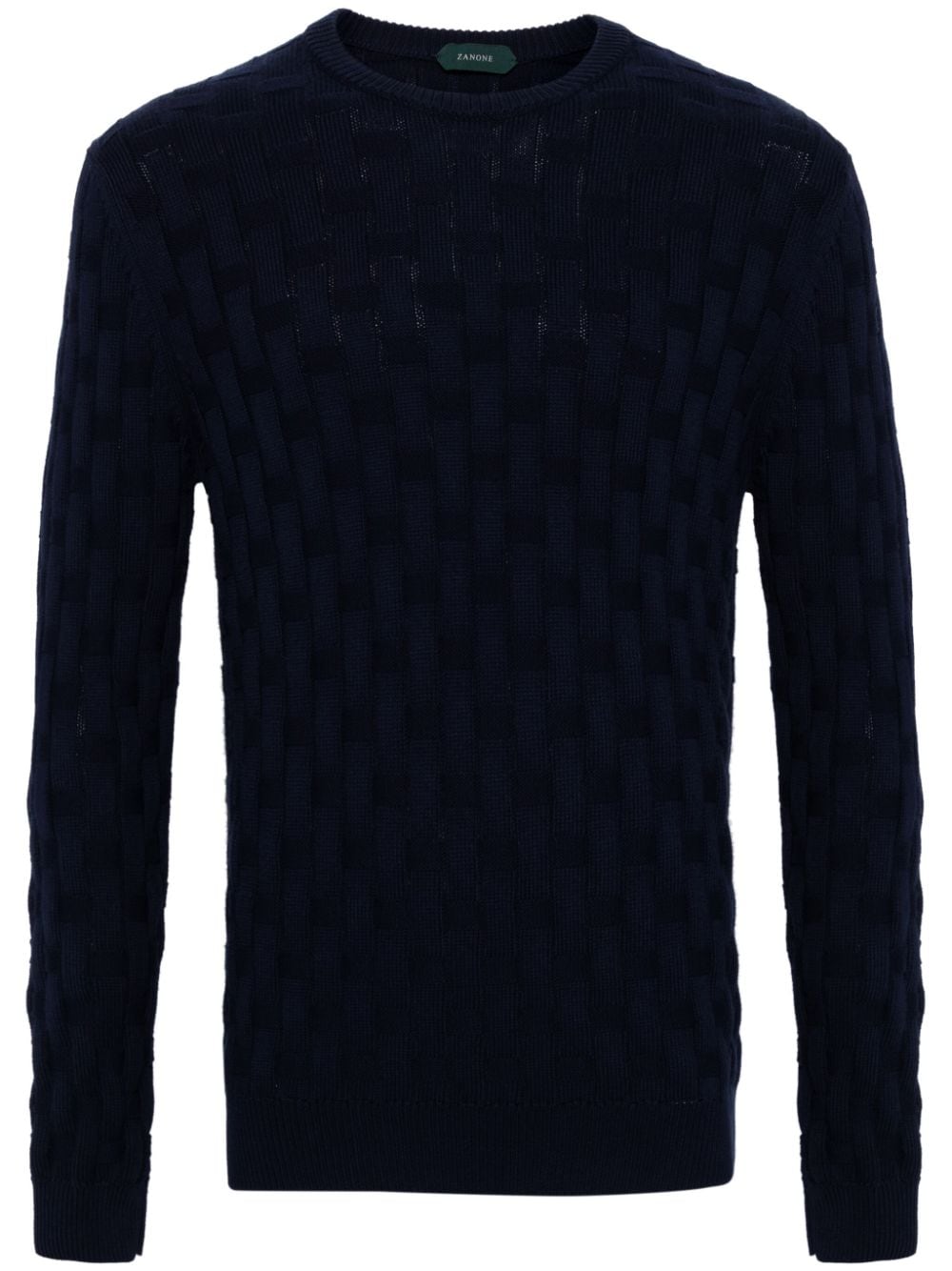 Zanone basket-knit cotton jumper - Blue von Zanone