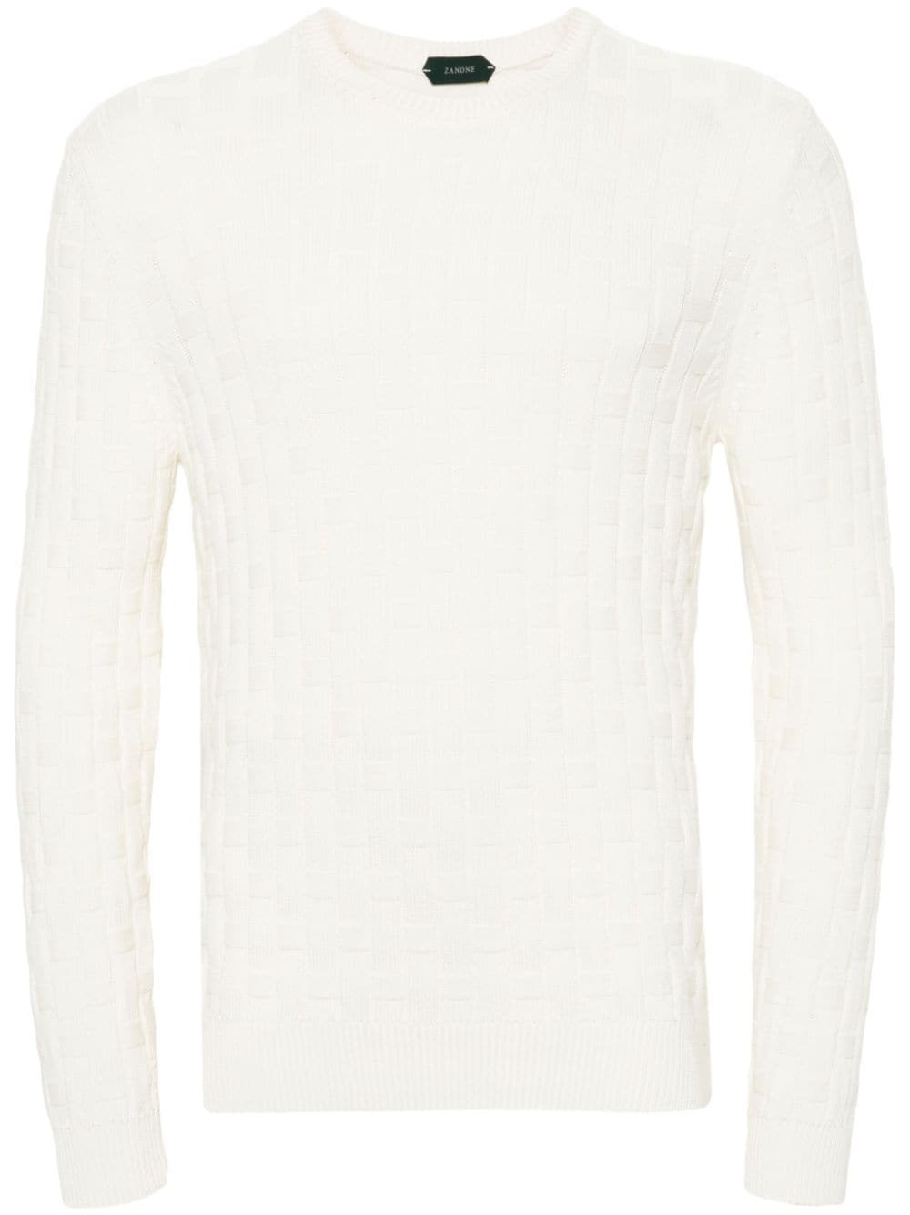 Zanone basket-knit cotton jumper - Neutrals von Zanone