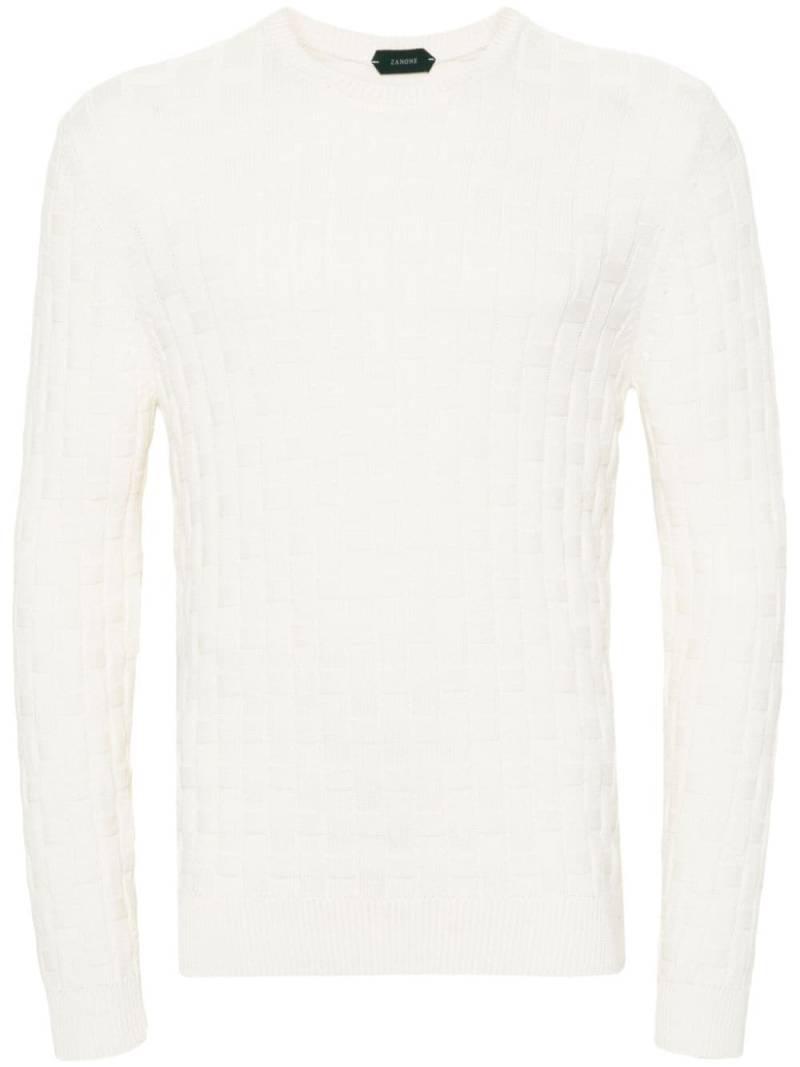 Zanone basket-knit cotton jumper - Neutrals von Zanone