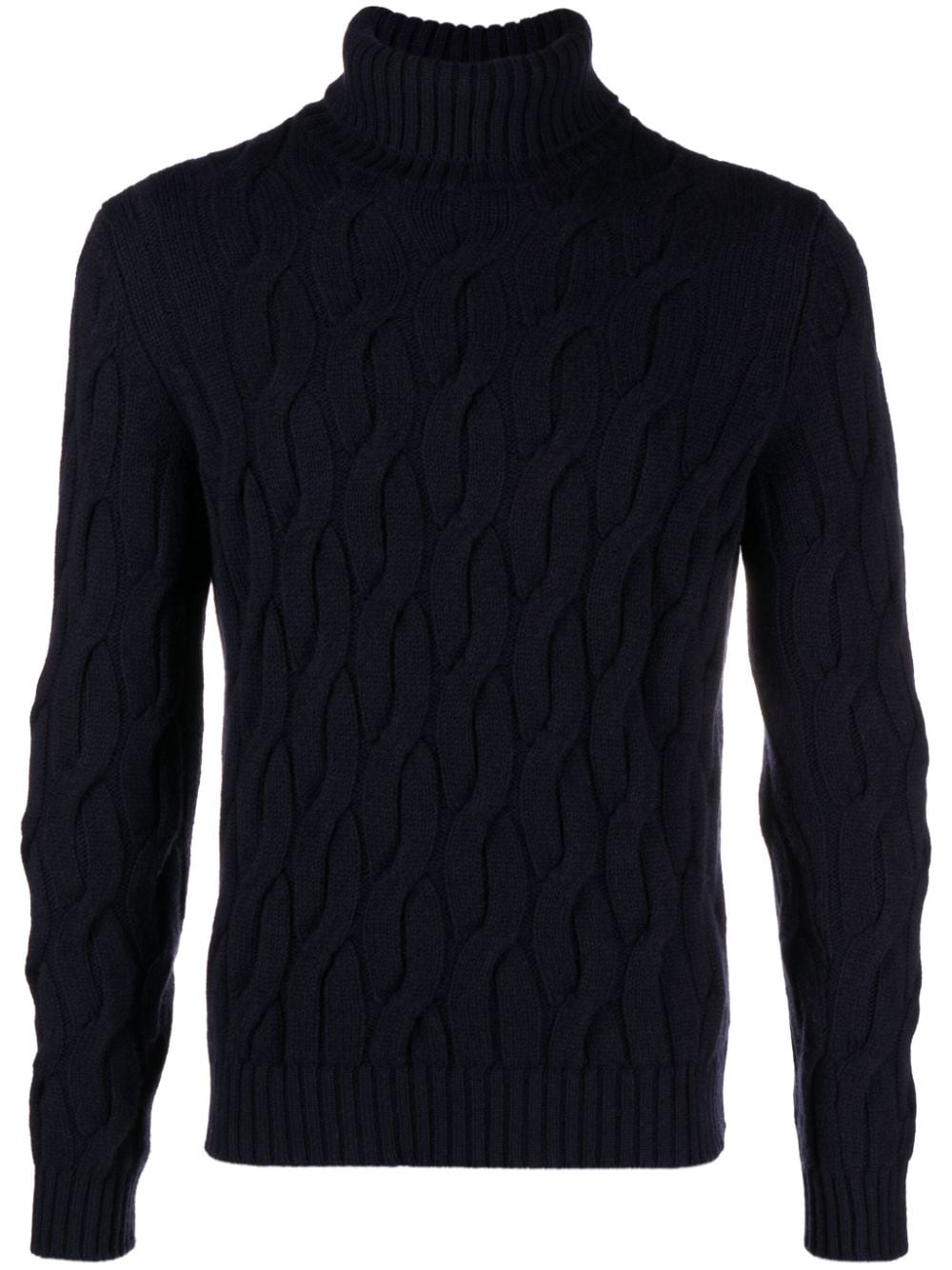 Zanone cable-knit roll-neck jumper - Blue von Zanone