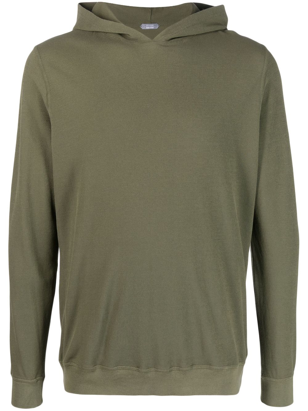 Zanone cotton long-sleeved hoodie - Green von Zanone