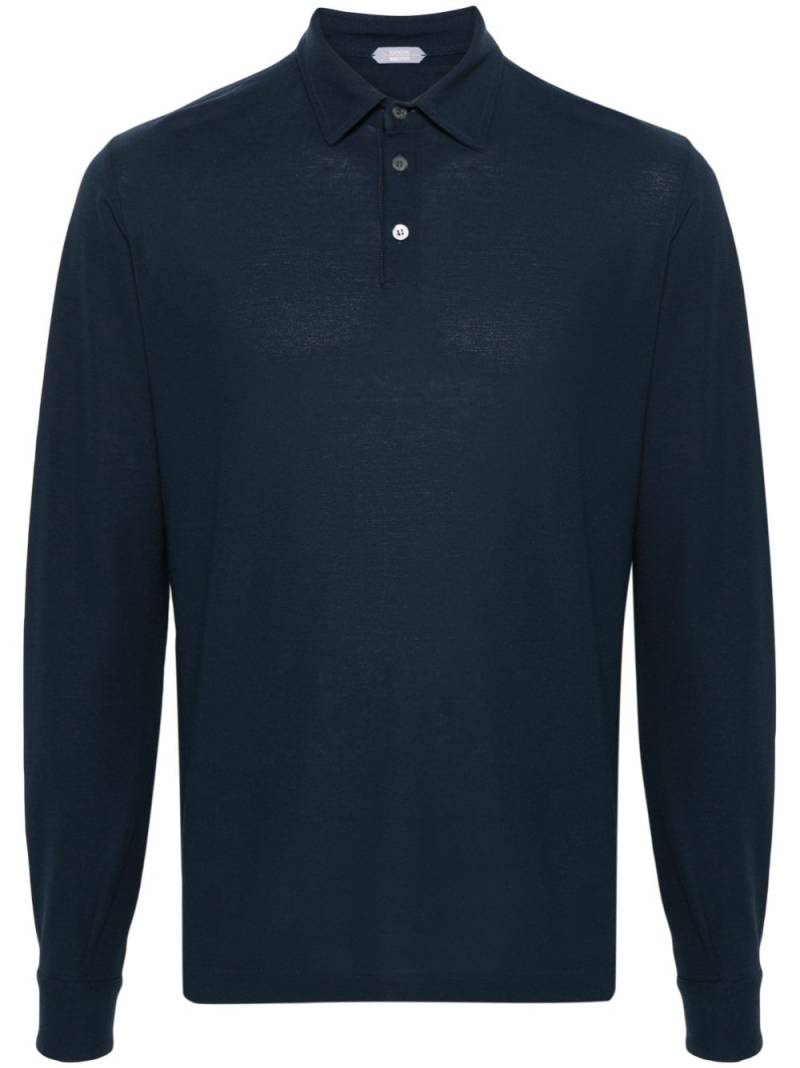 Zanone dyed cotton polo shirt - Blue von Zanone