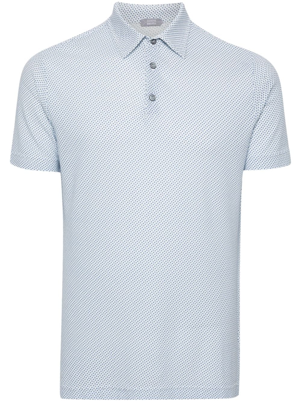 Zanone geometric-print polo shirt - Blue von Zanone