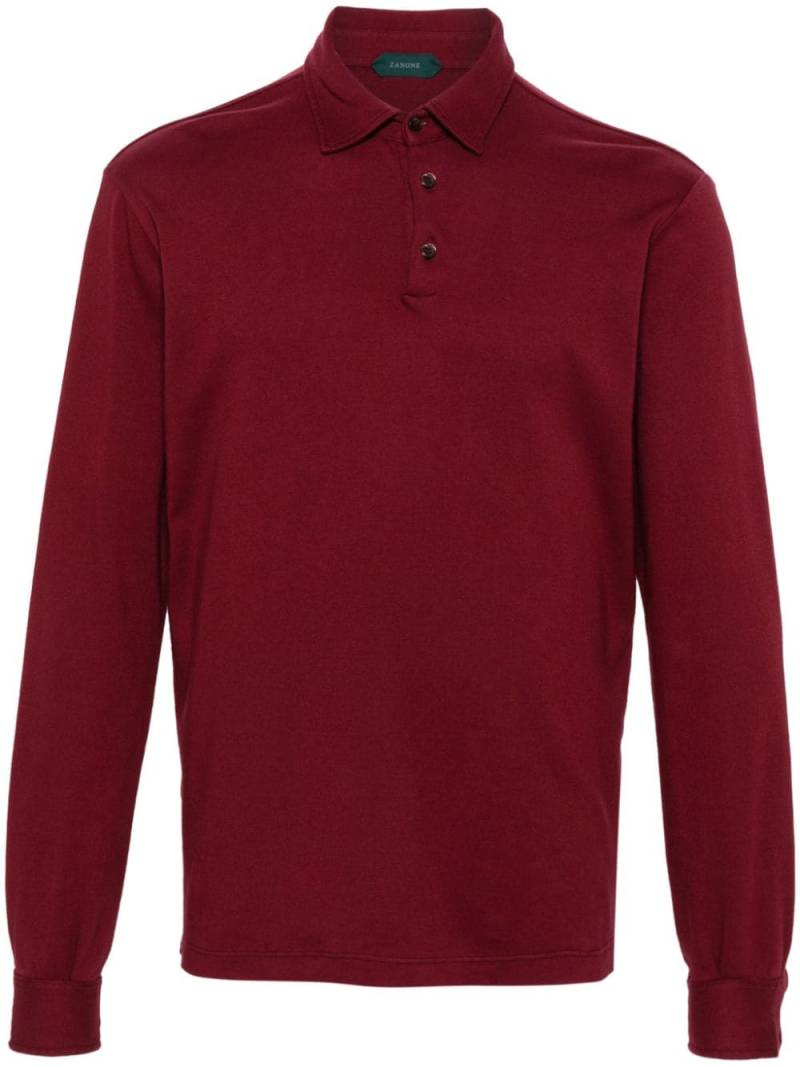 Zanone long-sleeve cotton polo shirt - Red von Zanone