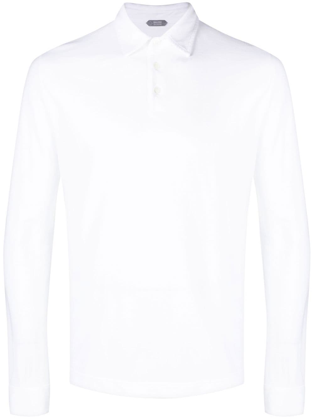Zanone long-sleeve cotton polo shirt - White von Zanone