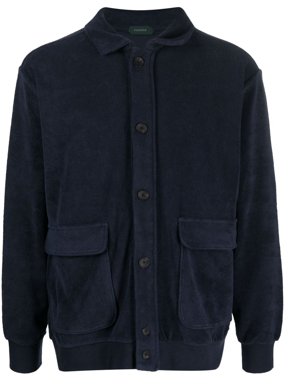 Zanone towelling-finish cotton cardigan - Blue von Zanone