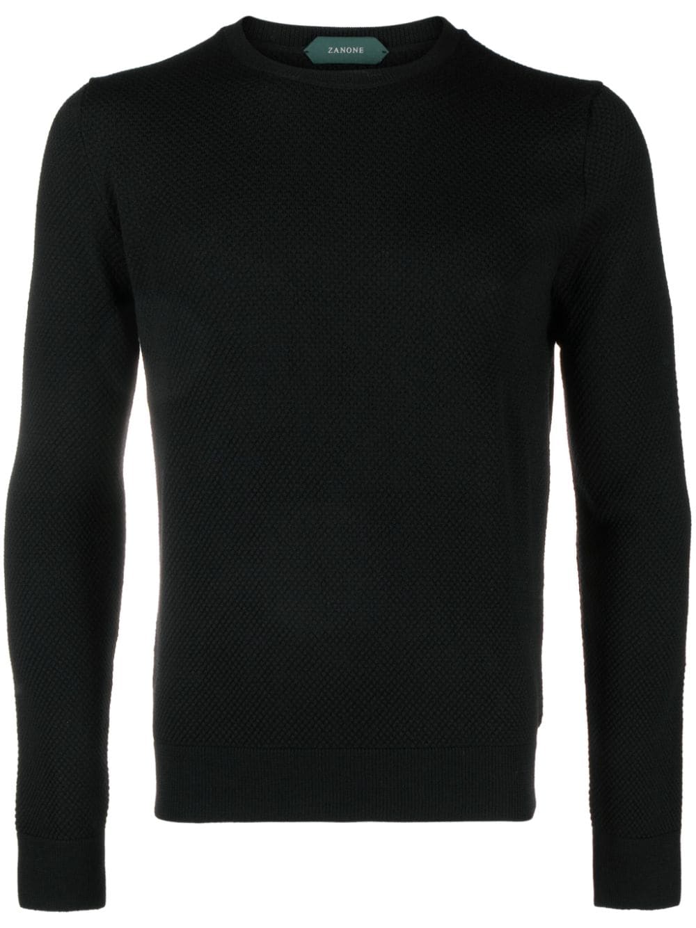 Zanone waffle-knit virgin-wool jumper - Black von Zanone