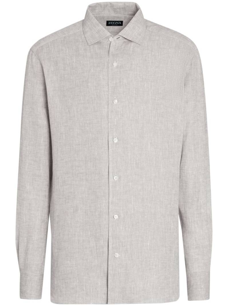 Zegna Oasi long-sleeve linen shirt - Neutrals von Zegna