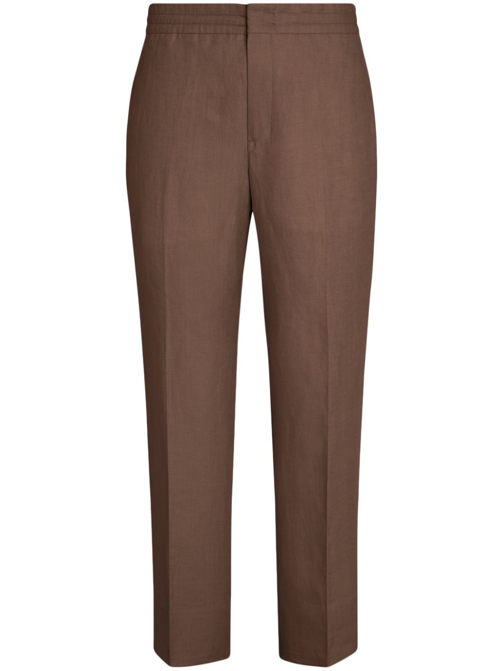 Zegna Oasi straight-leg linen trousers - Brown von Zegna