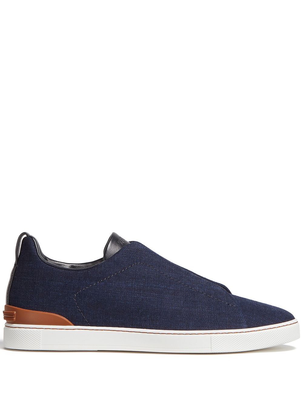 Zegna Triple Stitch denim sneakers - Blue von Zegna