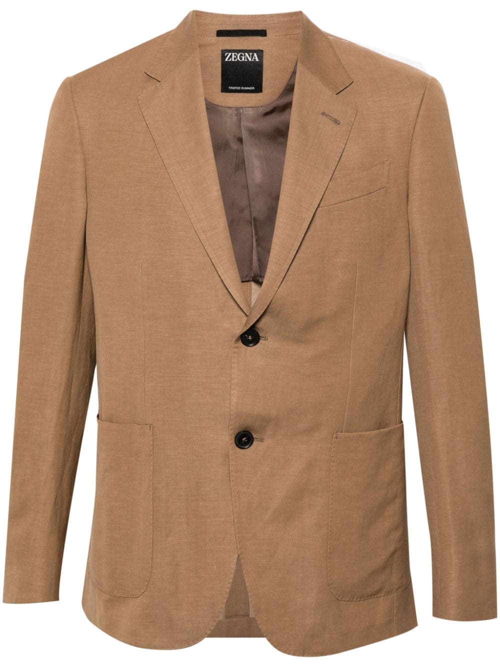 Zegna Trofeo single-breasted blazer - Brown von Zegna