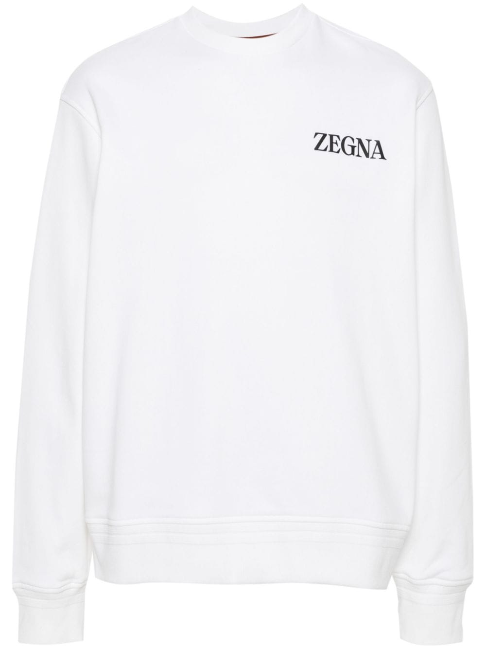 Zegna appliqué-logo cotton sweatshirt - Neutrals von Zegna
