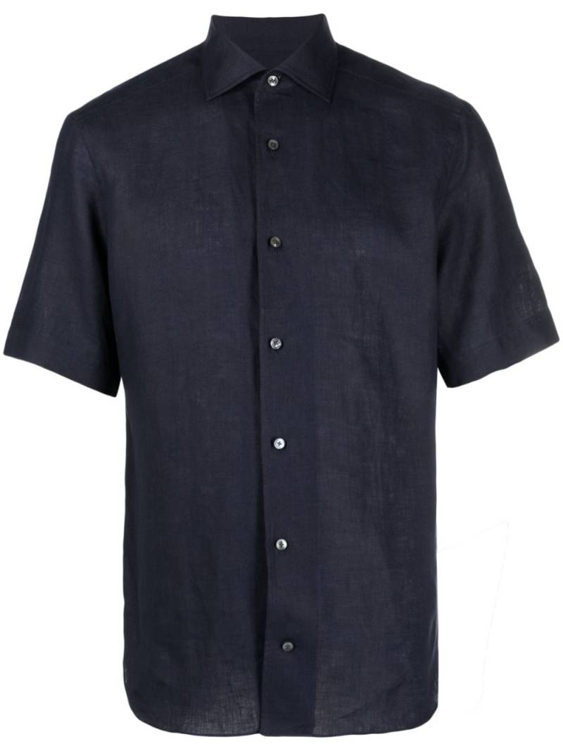 Zegna button-up linen shirt - Blue von Zegna