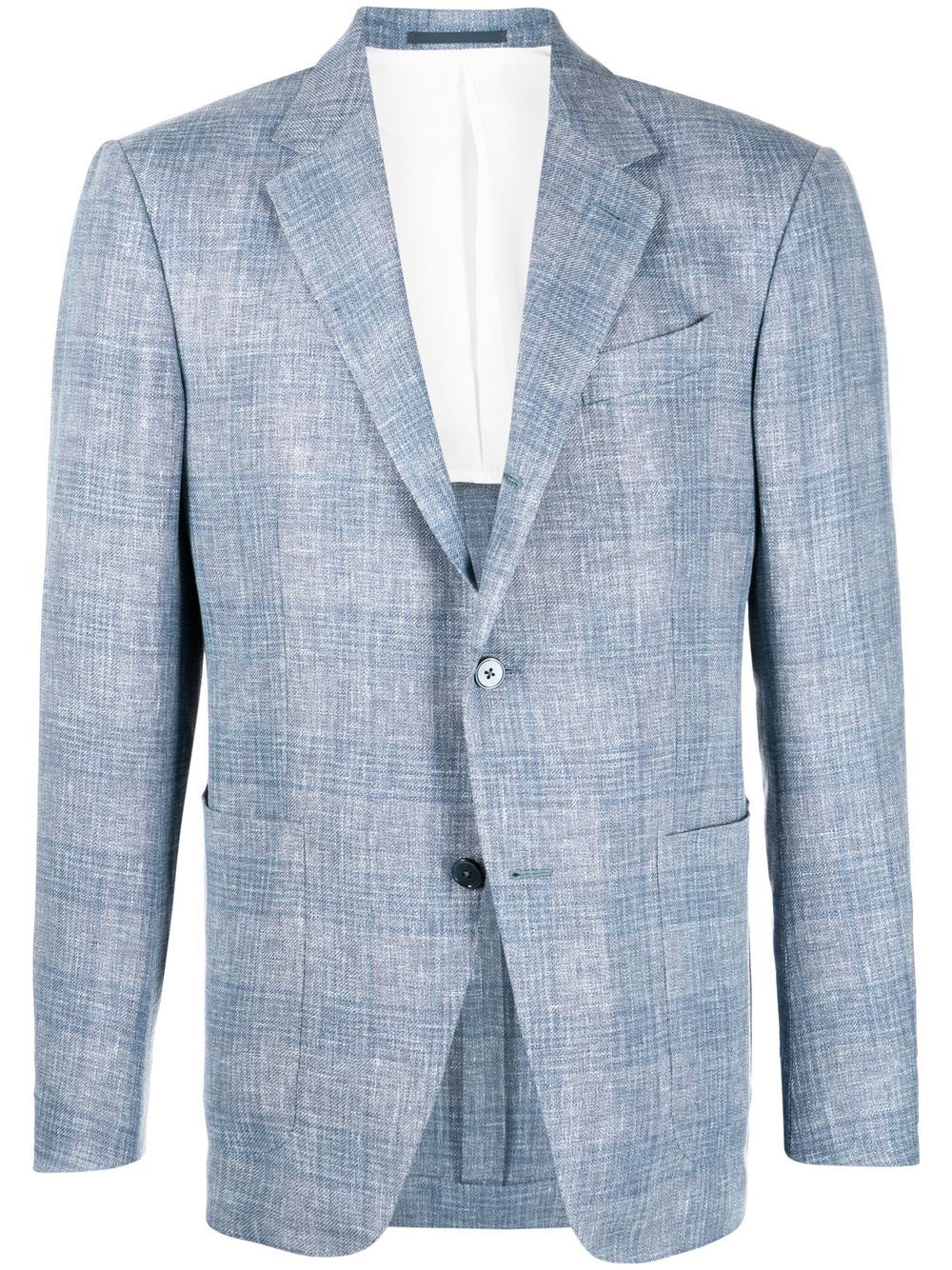 Zegna checked single-breasted blazer - Blue von Zegna