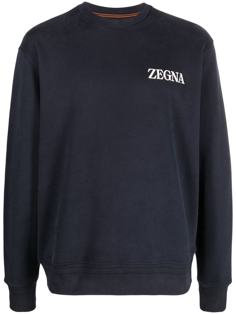 Zegna chest logo-print detail sweatshirt - Blue von Zegna