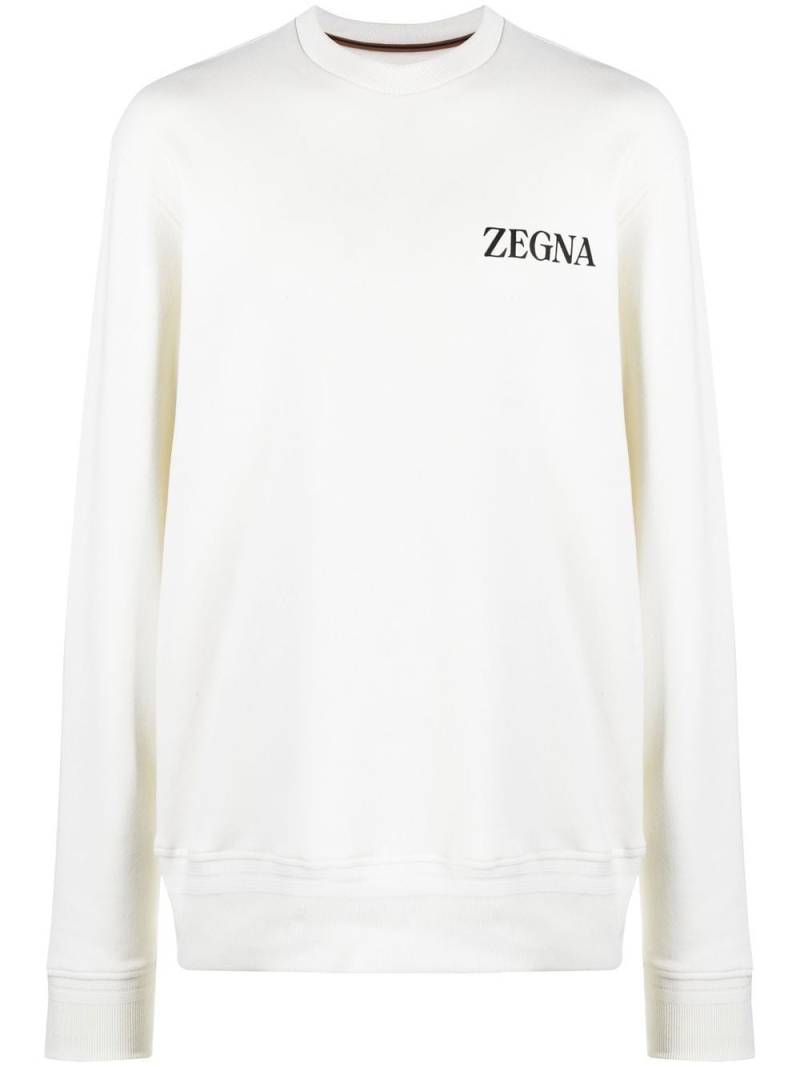 Zegna chest logo-print detail sweatshirt - White von Zegna