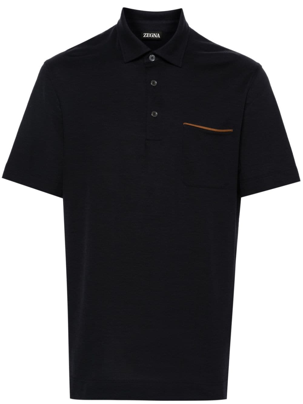 Zegna chest-pocket cotton polo shirt - Blue von Zegna