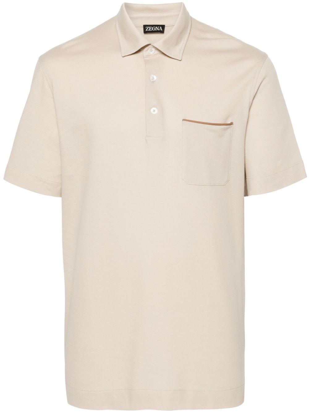 Zegna chest-pocket polo shirt - Neutrals von Zegna