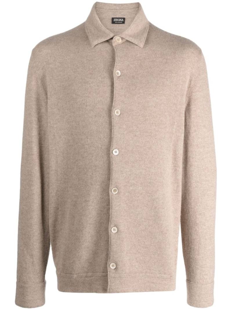 Zegna classic-collar cashmere cardigan - Neutrals von Zegna