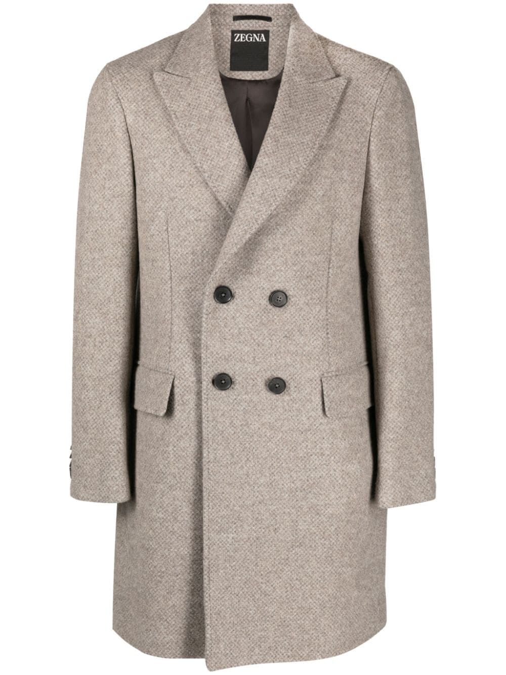 Zegna double-breasted wool coat - Brown von Zegna