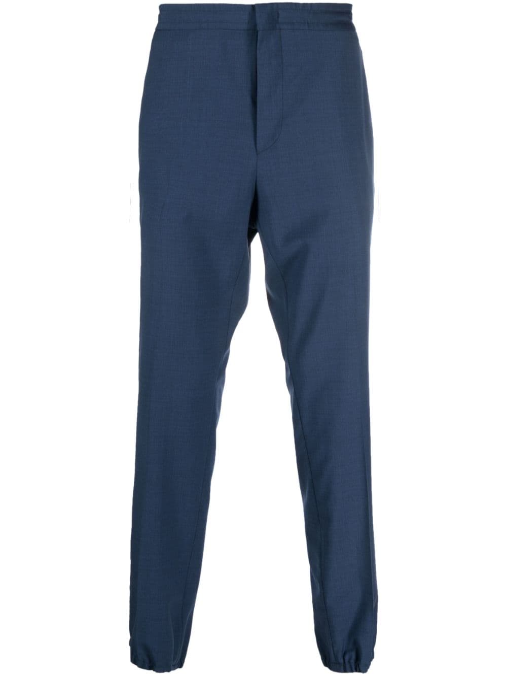 Zegna elasticated-waistband wool trousers - Blue von Zegna