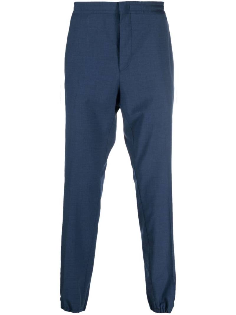 Zegna elasticated-waistband wool trousers - Blue von Zegna