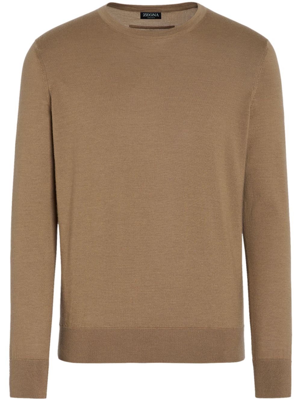 Zegna fine-knit crew-neck jumper - Brown von Zegna