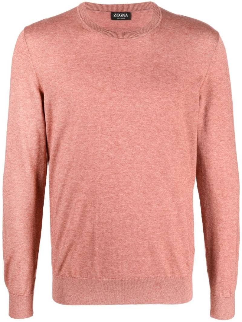 Zegna fine-knit crew neck sweatshirt - Pink von Zegna
