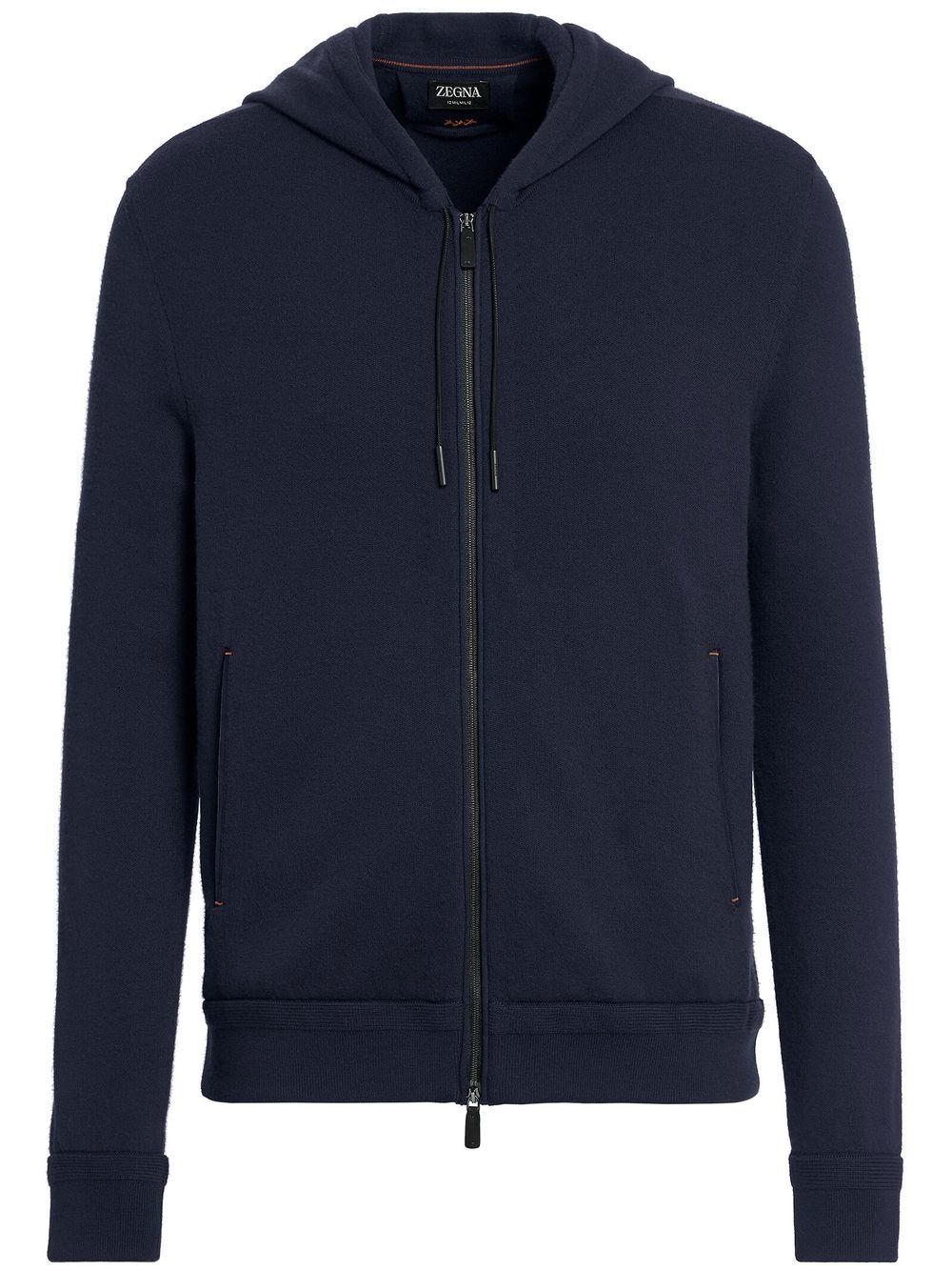 Zegna fine-knit zipped hoodie - Blue von Zegna