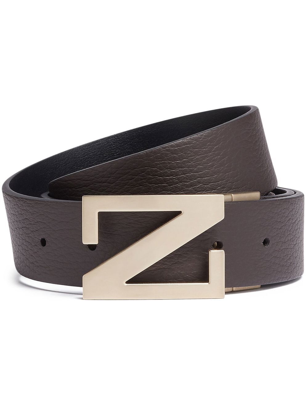 Zegna grained leather reversible belt - Brown von Zegna