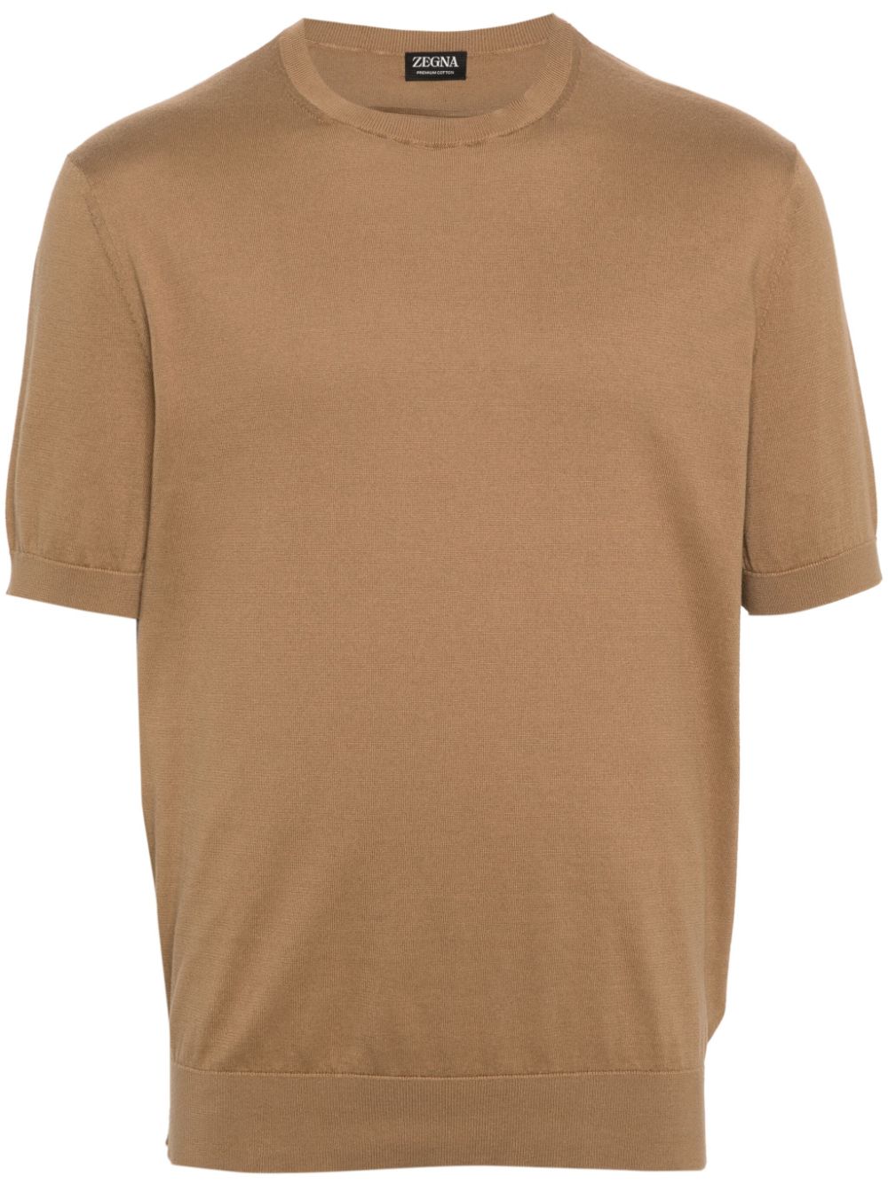 Zegna knitted cotton T-shirt - Brown von Zegna