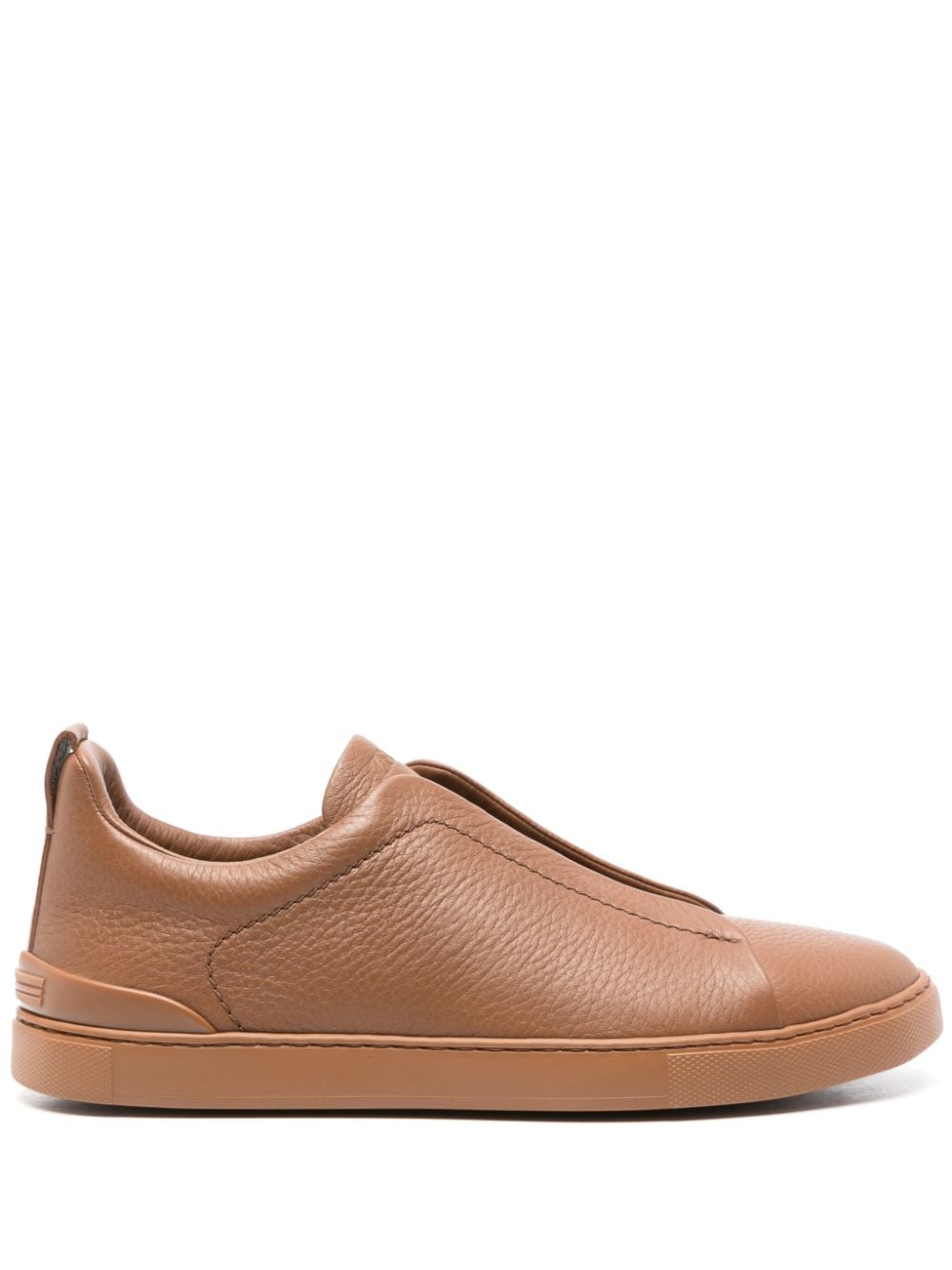 Zegna leather slip-on sneakers - Brown von Zegna