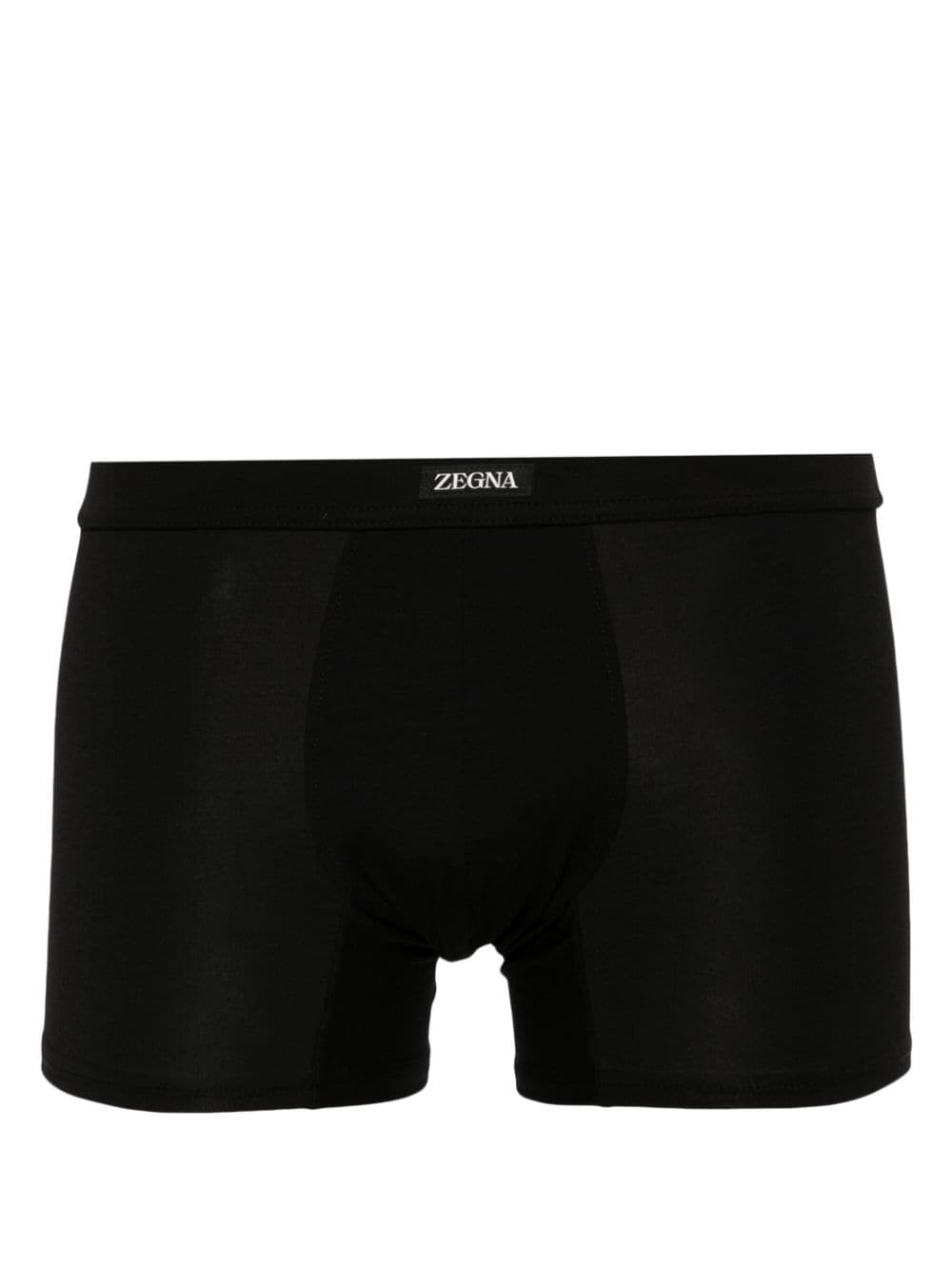 Zegna logo-appliqué elasticated-waist boxers - Black von Zegna