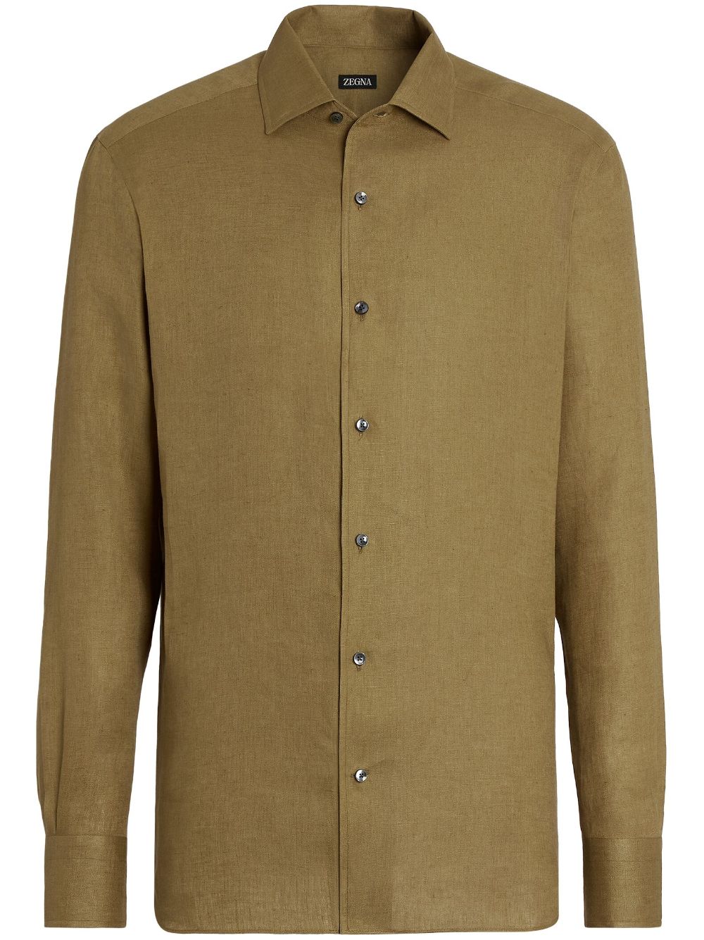 Zegna Pure Linen long-sleeve shirt - Green von Zegna