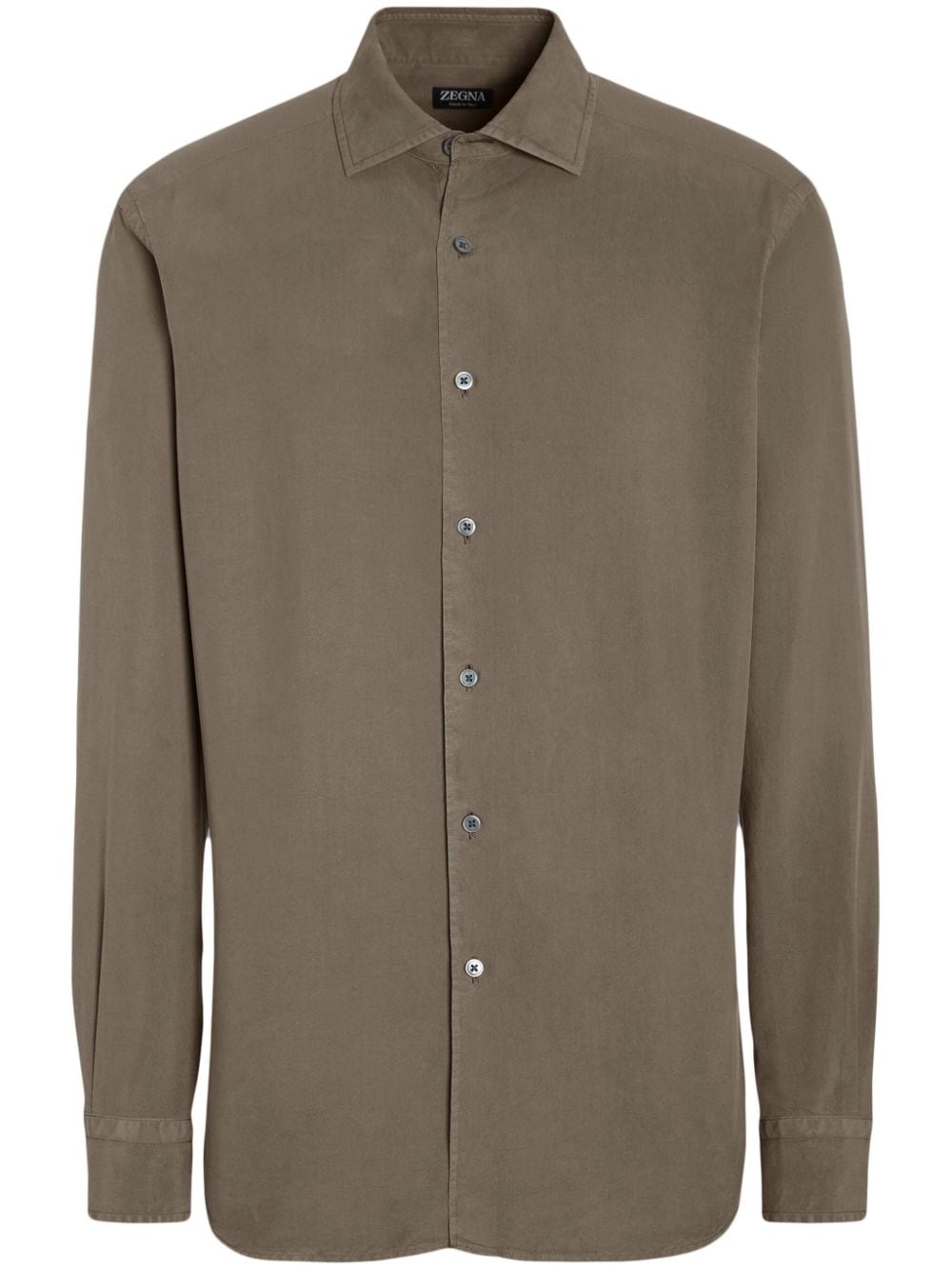 Zegna long-sleeve silk shirt - Green von Zegna