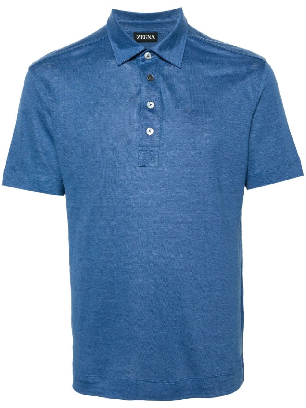 Zegna mélange linen polo shirt - Blue von Zegna