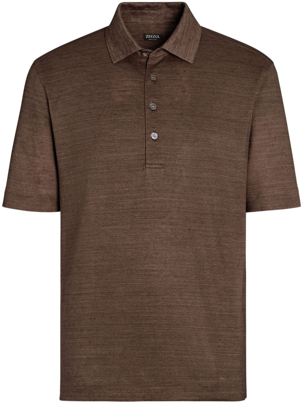 Zegna mélange linen polo shirt - Brown von Zegna