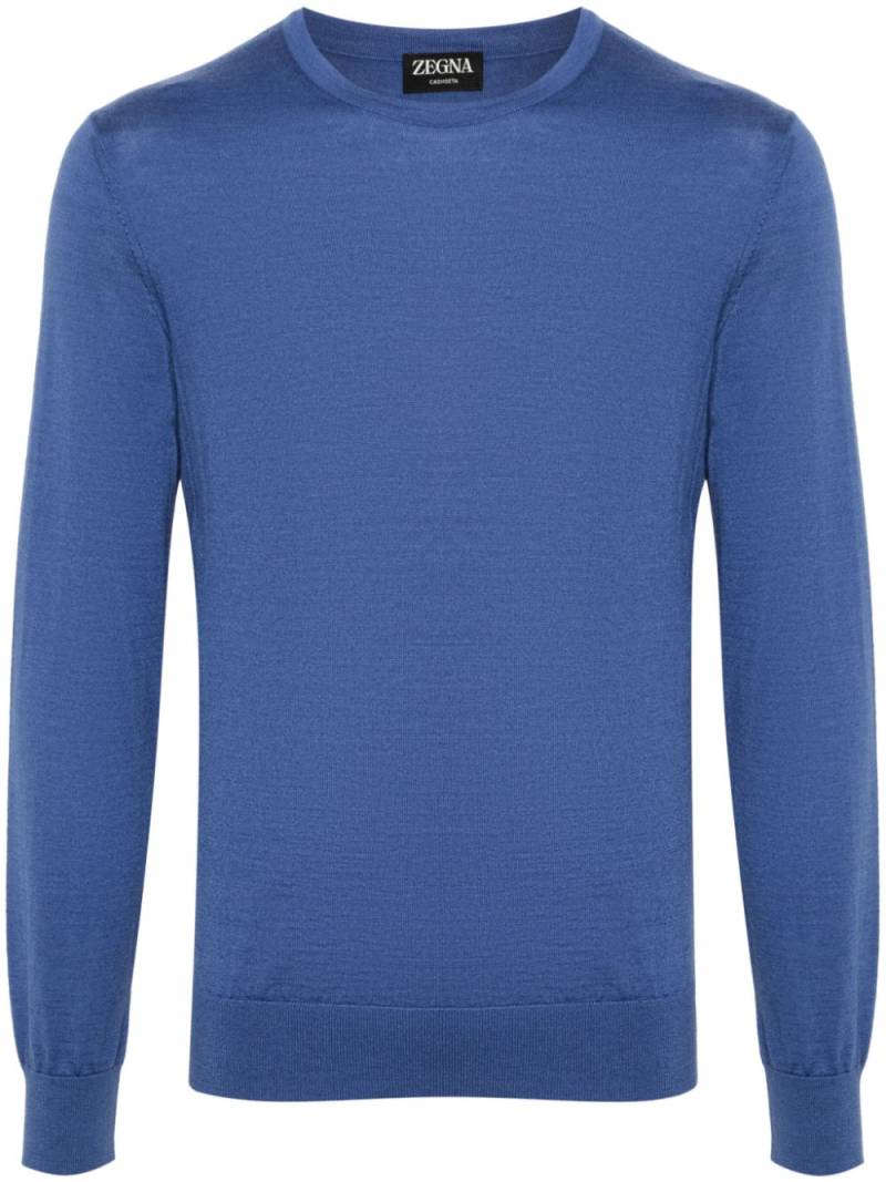 Zegna mélange ribbed jumper - Blue von Zegna