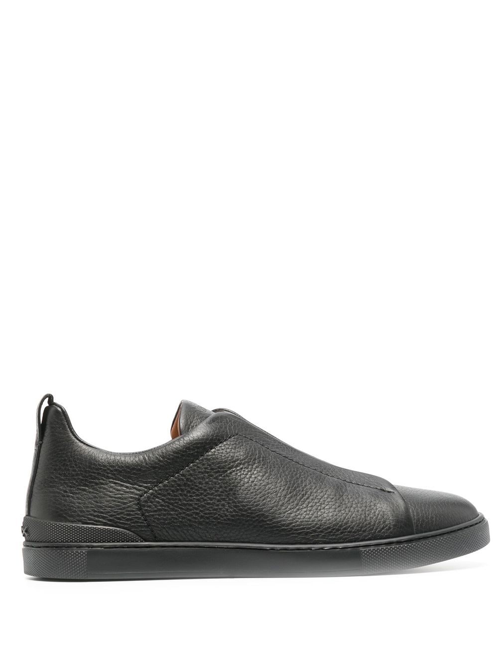 Zegna panelled leather slip-on sneakers - Black von Zegna