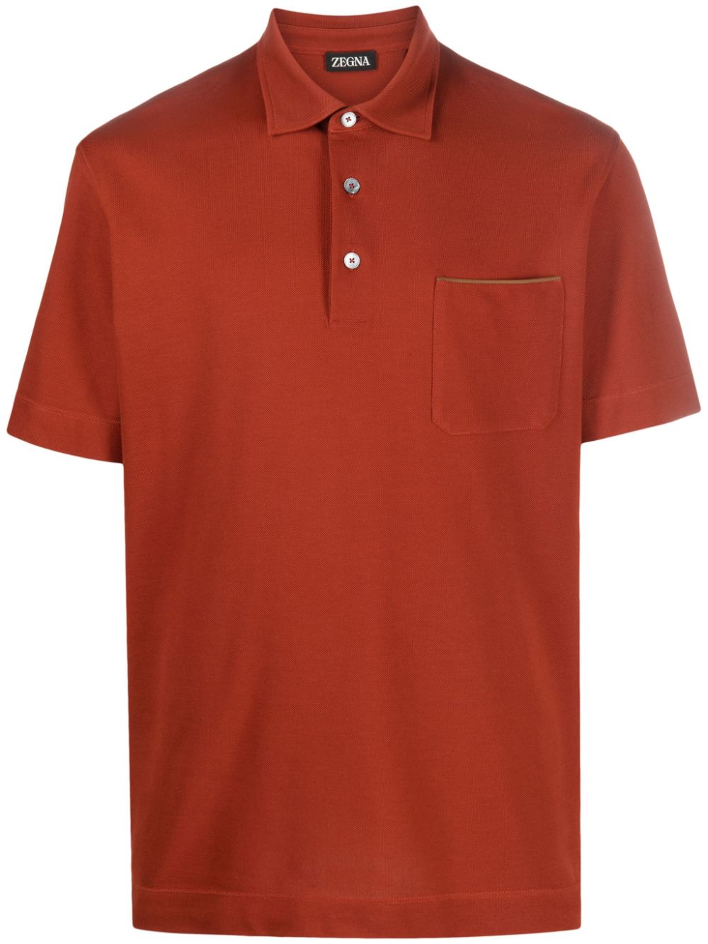 Zegna patch-pocket cotton polo shirt - Orange von Zegna