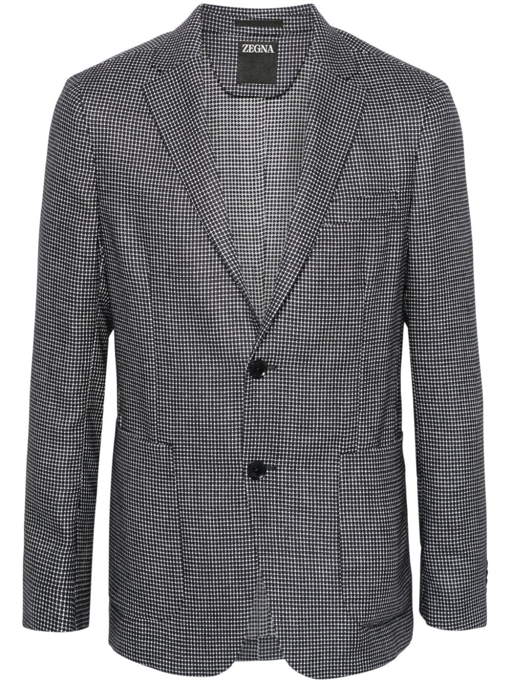 Zegna patterned single-breasted blazer - Blue von Zegna