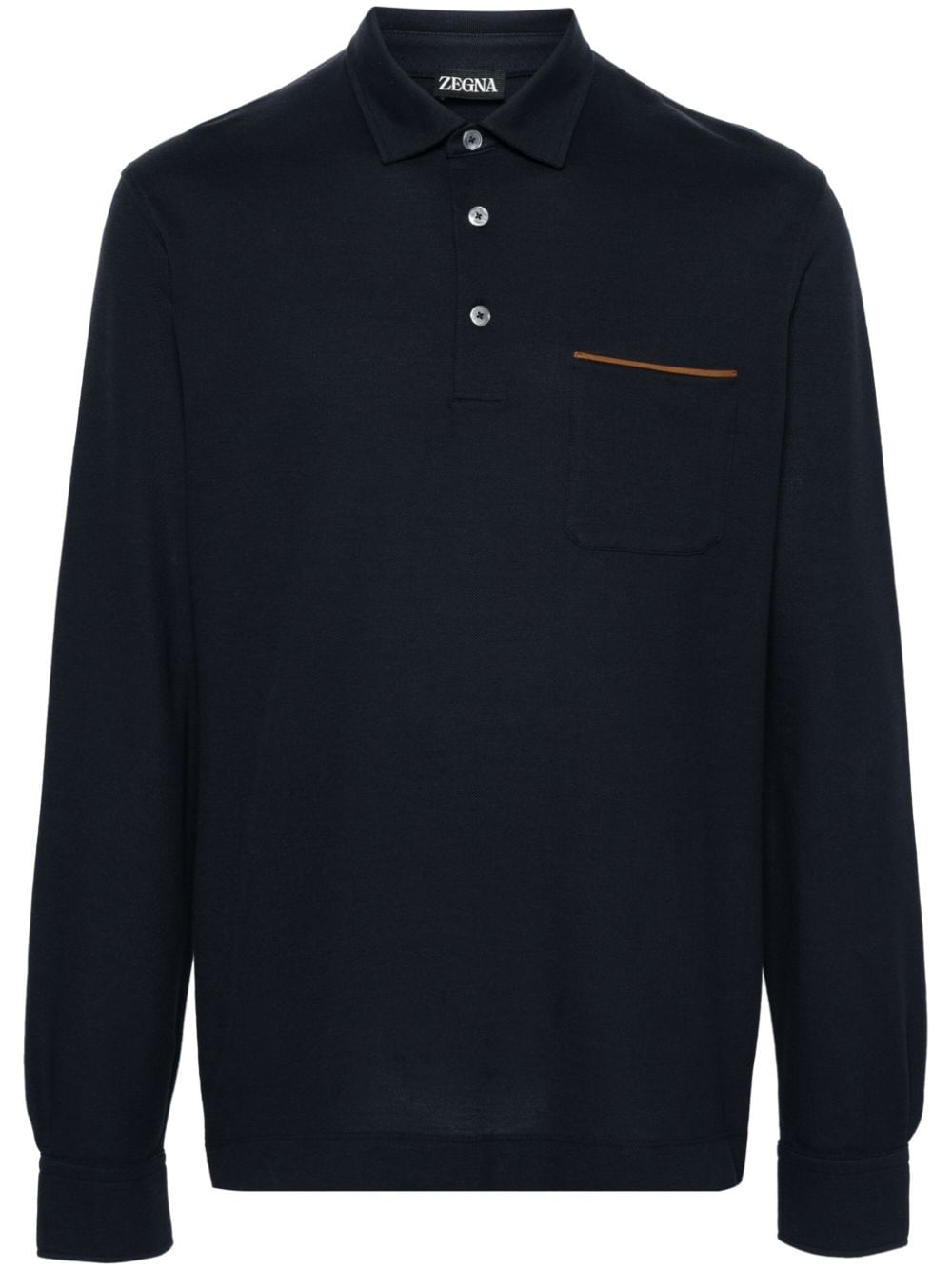 Zegna piqué cotton polo shirt - Blue von Zegna