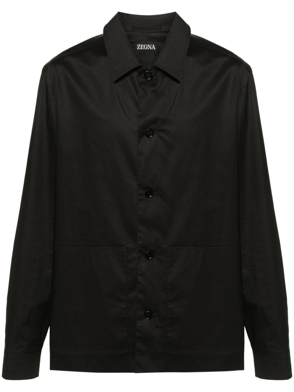 Zegna poplin cotton shirt - Black von Zegna